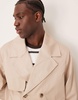 ASOS DESIGN cropped trench coat in stone