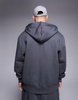 ASOS DESIGN premium heavyweight oversized zip up hoodie in washed black