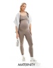 Mamalicious Maternity seamless legging in taupe - part of a set