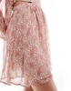 Mango boho print mini dress in pink