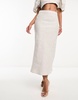 Whistles maxi skirt with button side in natural linen