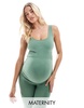 Mamalicious Maternity seamless tank top in ivy green - part of a set