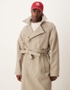 ASOS DESIGN extreme oversized wool look overcoat in mushroom