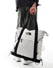 The North Face Borealis tote bag in white and black