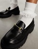 Walk London Roxy snaffle loafers in black leather