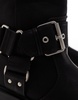 ASOS DESIGN Captain multi-buckle biker knee boots in black