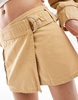 Mango crossover utility mini skirt in brown - part of a set