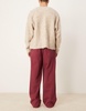 ASOS DESIGN baggy jeans in dark red - part of a set