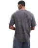 ADPT oversized t-shirt with all over angel print in gray acid wash