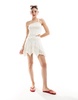 Cotton On asymmetric hem strappy crop top in coconut texture - part of a set