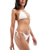 Cotton On tie side brazilian bikini bottoms in white crinkle