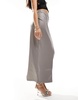 River Island tailored faux leather midaxi skirt in light gray