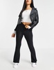 ASOS DESIGN Petite kick flare pant in black