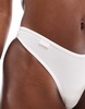 Cotton On cotton ribbed thong 2 pack in gray white