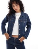 Levi's original denim pinstripe trucker jacket in partly masked dark blue - part of a set