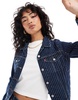 Levi's original denim pinstripe trucker jacket in partly masked dark blue - part of a set