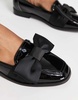 ASOS DESIGN Mentor bow loafer flat shoes in black patent