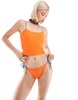 COLLUSION contrast tipped bikini bottom in bright orange - part of a set