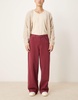 ASOS DESIGN baggy jeans in dark red - part of a set