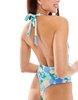 Cotton On scoop front thong detail halter swimsuit in salade de fruits print