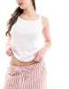 Lindex rib tank pajama top in off white