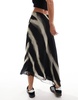 Mango printed midi skirt in black