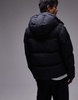 ARKET down filled puffer jacket with hood in black