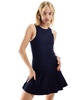 Motel ayosa open back mini kilt dress in navy