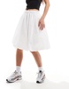 COLLUSION poplin midi bubble skirt in white