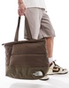 The North Face Nuptse down fill puffer tote bag in smokey brown