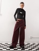 COLLUSION antifit jean in burgundy