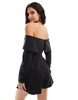 ASOS DESIGN tailored off the shoulder romper in black