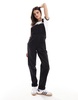 ASOS DESIGN denim overalls in washed black