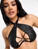 Ann Summers st lucia pu bikini top in black