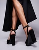 ASOS DESIGN Wide Fit Naples platform barely there block heeled sandals in black