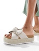 ASOS DESIGN Thankful bow detail flatform sandals in natural fabrication