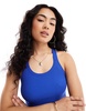 Mango ribbed tank top in blue