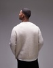 ARKET wool knit crew neck sweater in off-white