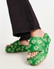 ASOS DESIGN Tyla padded flatform sandals in green floral