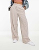 River Island wide leg stripe pants in cream