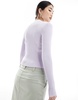 Tommy Jeans zip up badge cardigan in lilac