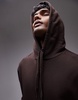 ARKET relaxed terry hoodie in dark brown