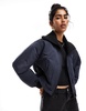 ASOS DESIGN rib collar casual jacket in navy