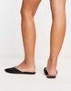 ASOS DESIGN Wide Fit Luna pointed ballet mules in black