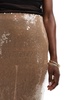 Bardot midi skirt in cream glazed sequin