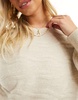 Mamalicious maternity cropped crew neck sweater in cream