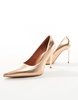 ASOS DESIGN Wide Fit Paphos pointed high heeled pumps in rose gold