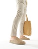 Walk London Breeze Slip On Mules In Stone Suede