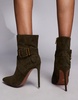 River Island suedette heeled boot in khaki