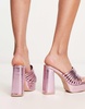 RAID Stella platform mules in metallic pink